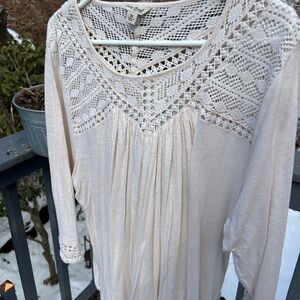 Lucky Brand Ivory Crochet Top